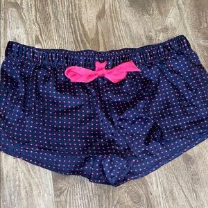 Aerie Blue and Pink Pajama Shorts with Elastic Waistband